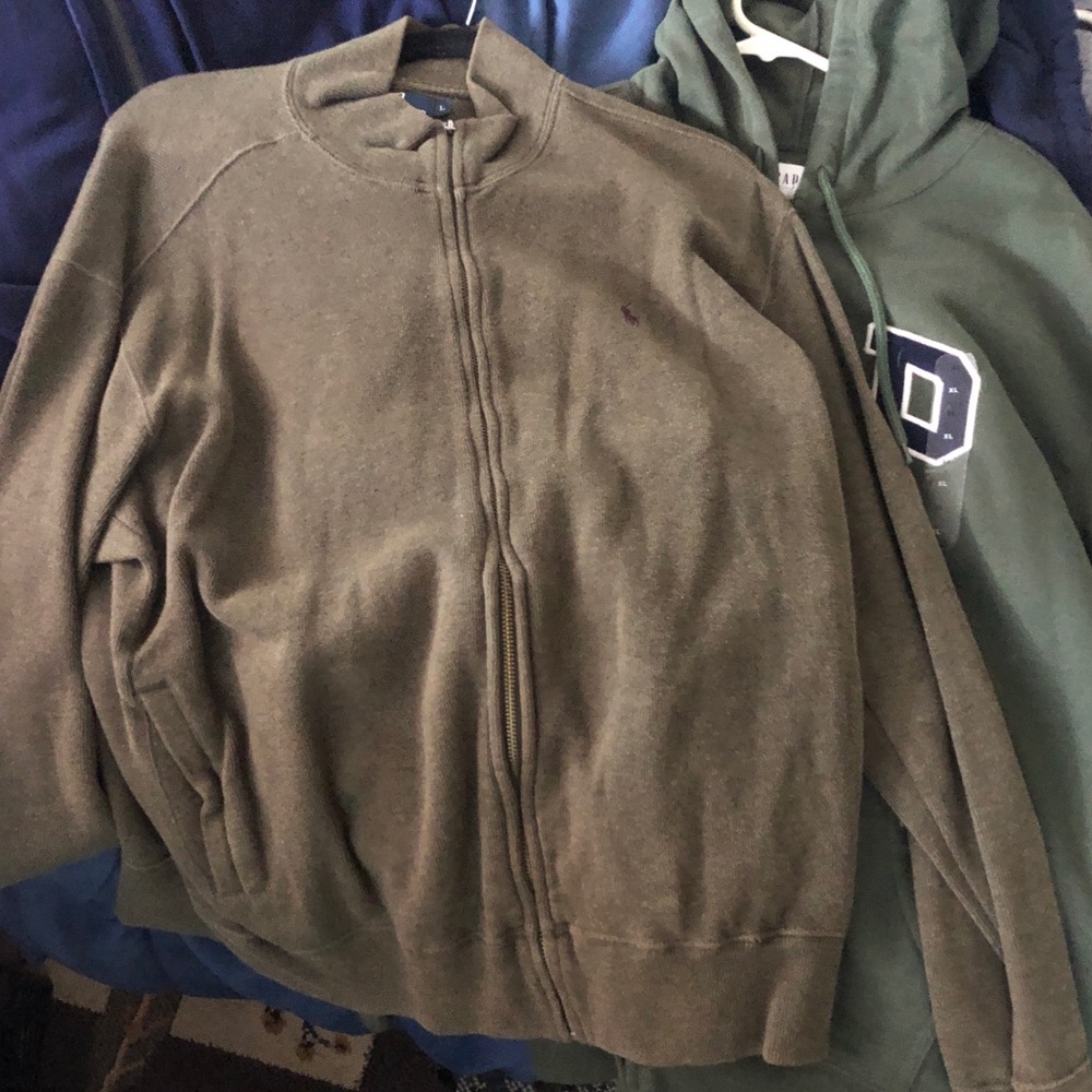 Men’s polo full zip sweater